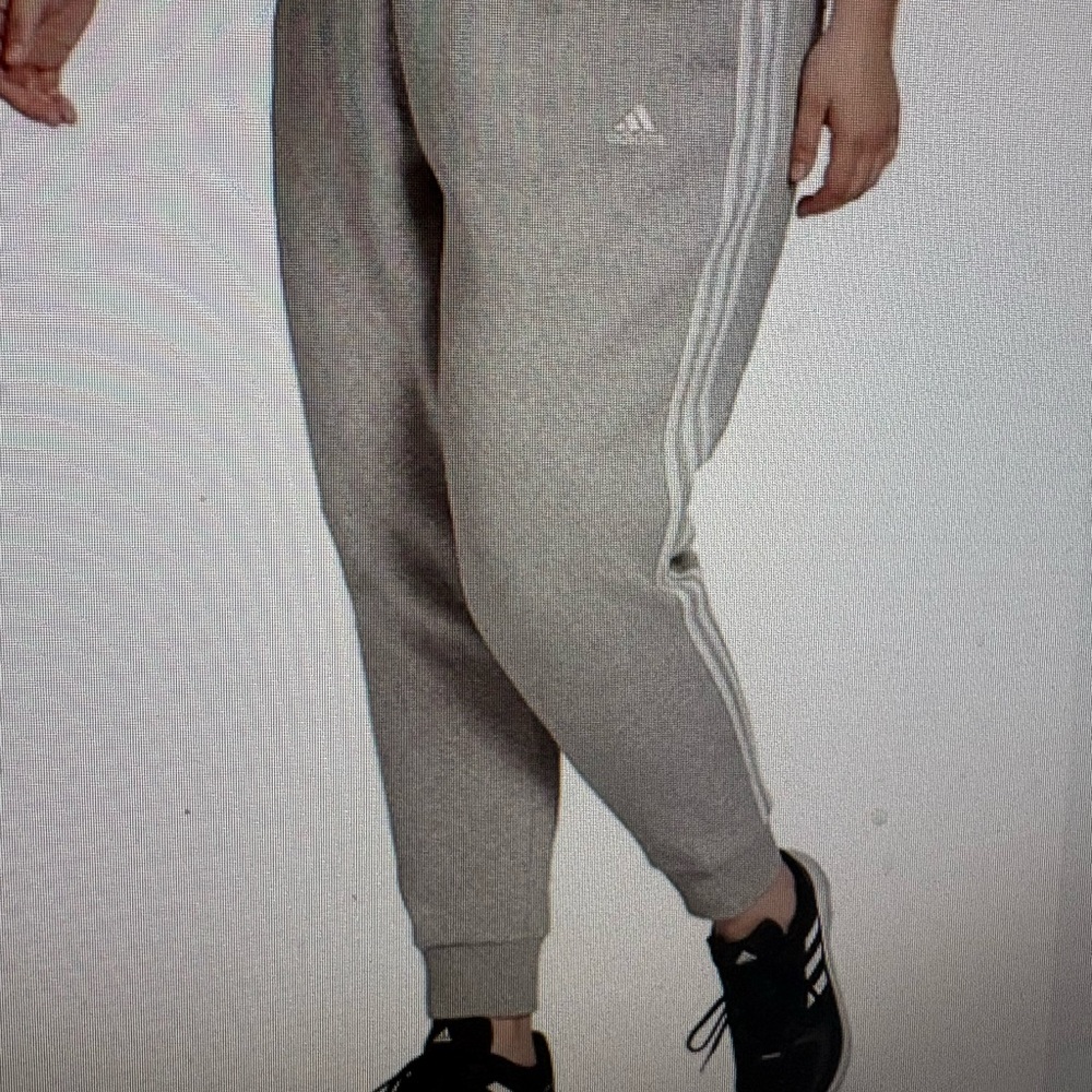 adidas Gray Track Pants with White Stripes